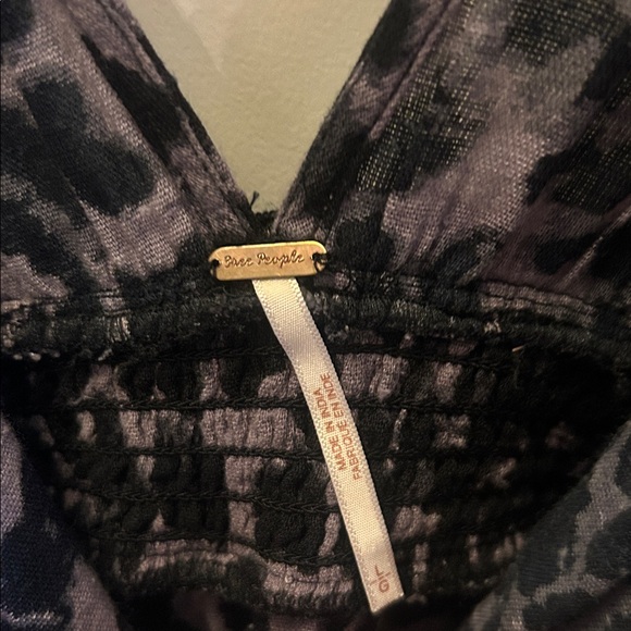 FREE PEOPLE Printed Sleeveless Black Cheetah Crescent Shaped Romper - Picture 4 of 6